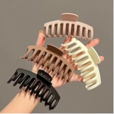 HIOEWI Matte Hair Clips for Women and Girls (4 Pcs Beige, Khaki, Brown, Black)